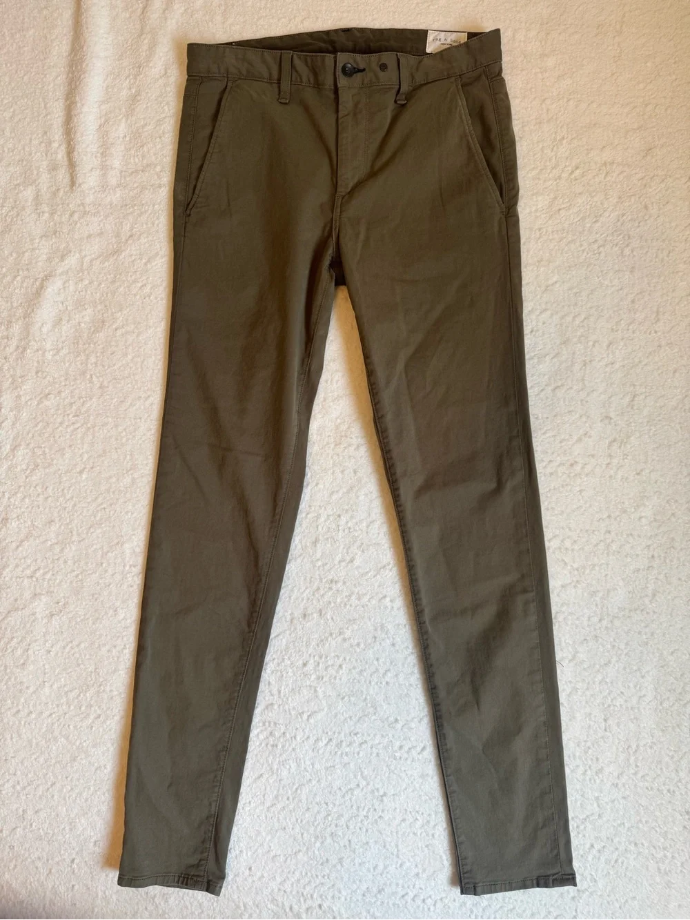 rag & bone Army Green Slim Fit Chino Pants Stretch Cotton Men's 32